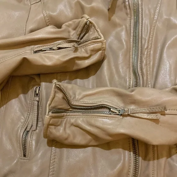 Muubaa Leather Bomber Jacket - Size 6 - Picture 3 of 6